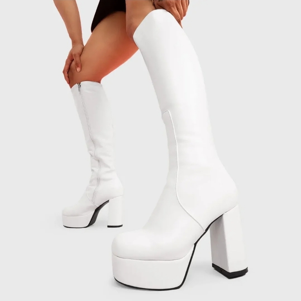 Lamoda Whatta showdown White Over the Knee Women's Boots
